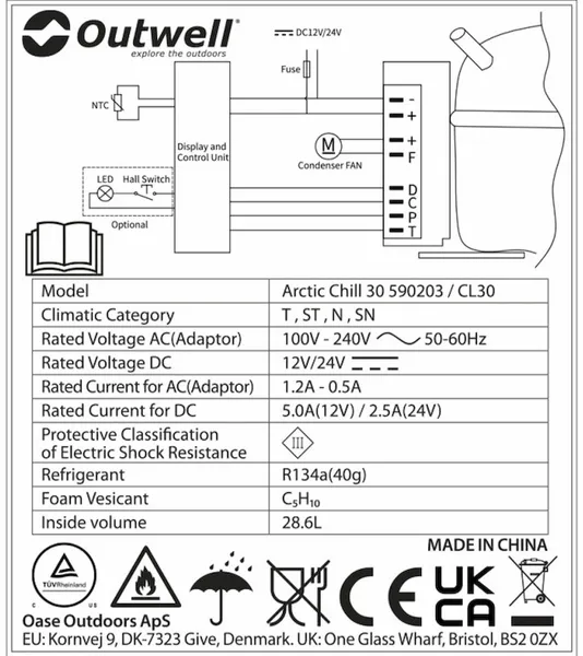 Outwell Arctic Chill 30 Compressor Koelbox - 29 Liter - Blauw - Afbeelding 14