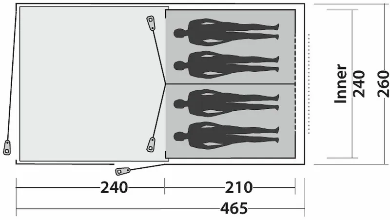Easy Camp Galaxy 400 Steel Blue Tunneltent - 4 Personen - Afbeelding 4