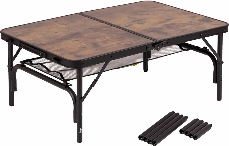 Bo-Camp Industrial Decatur 90 X 60 Campingtafel - Zwart/houtlook - Afbeelding 3