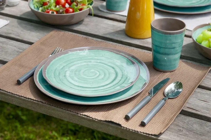 Bo-Camp Halo Melamine Serviesset - 12-delig - Aqua - Afbeelding 6