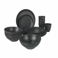 Bo-Camp Orville Melamine Serviesset - 16-delig - Antraciet